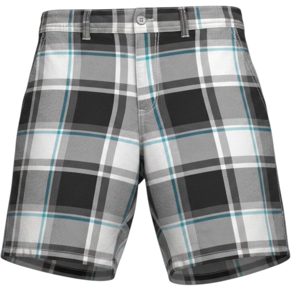 OP sz40 Black Gray blues Cotton PLAID‎ FLAT FRONT SHORTS color tusk